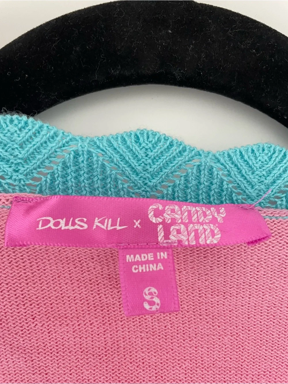 Dolls Kill Candyland Pink Embroidered Button Up Cardigan Sweater Women's Size s - Picture 4 of 6